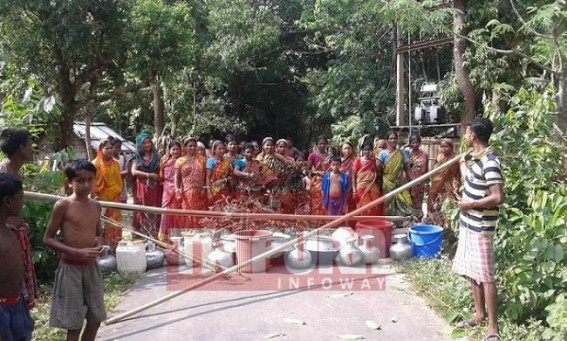 Water scarcity : Locals held road blockade Water scarcity : Locals held road blockade